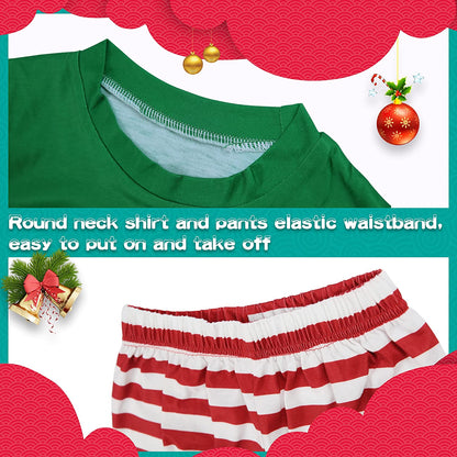 Christmas Matching Family Pajamas Sets Striped Long Sleeve Gift Festival Style Comfortable Sleepwear PJs