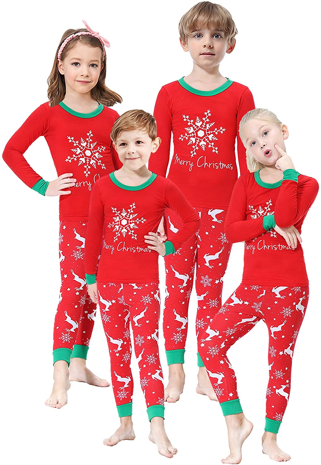 Family Matching Christmas Pajamas Women Cotton Jammies Men Clothes Sleepwear Long Sleeve Pjs