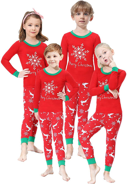 Family Matching Christmas Pajamas Women Cotton Jammies Men Clothes Sleepwear Long Sleeve Pjs