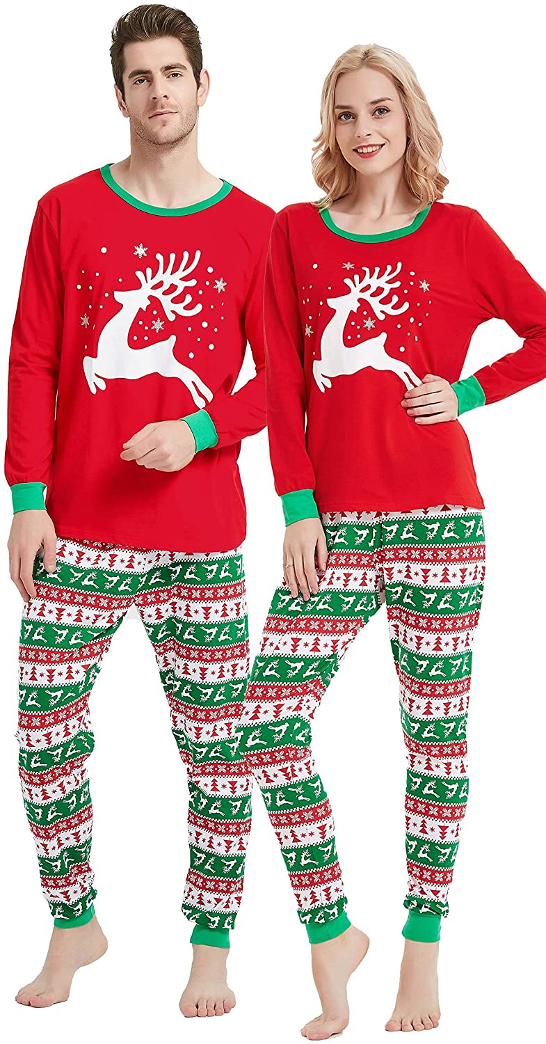 Family Matching Pajamas Christmas Jammies Clothes Cotton Holiday Nightwear Household Sleepwear Sets Long Sleeve Pjs