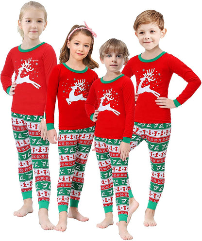 Family Matching Pajamas Christmas Jammies Clothes Cotton Holiday Nightwear Household Sleepwear Sets Long Sleeve Pjs