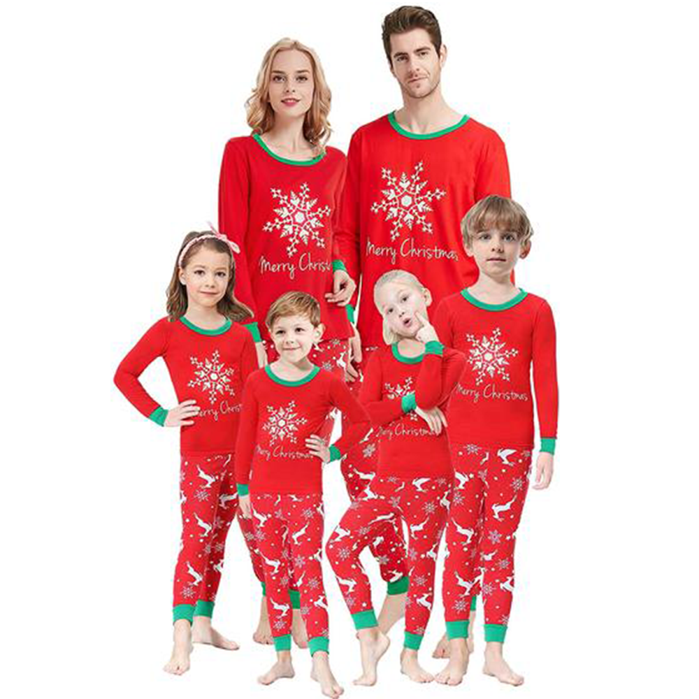 Family Matching Pajamas Christmas Jammies Clothes Cotton Holiday Nightwear Household Sleepwear Sets Long Sleeve Pjs