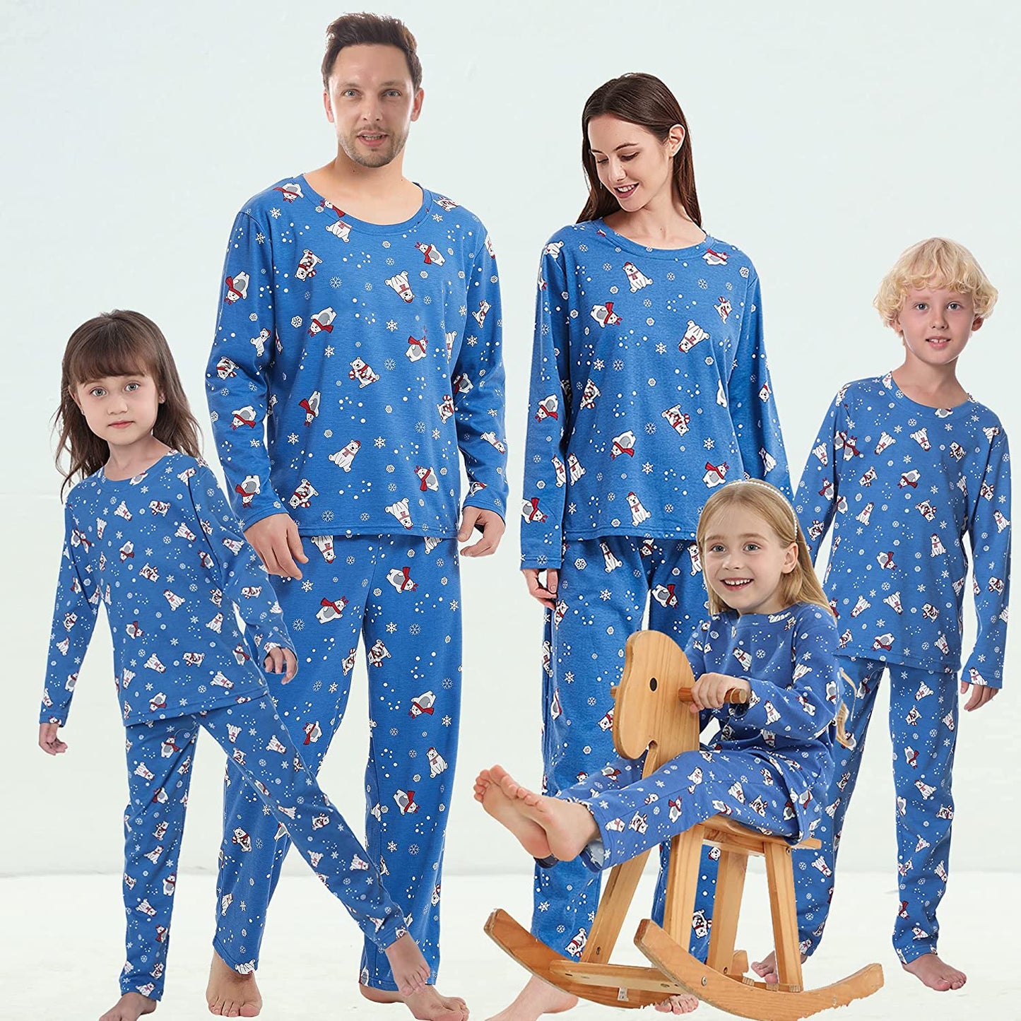 Family Matching Pajamas Christmas Holiday Santa Claus 2Pcs PJS Set Snowman Xmas Sleepwears