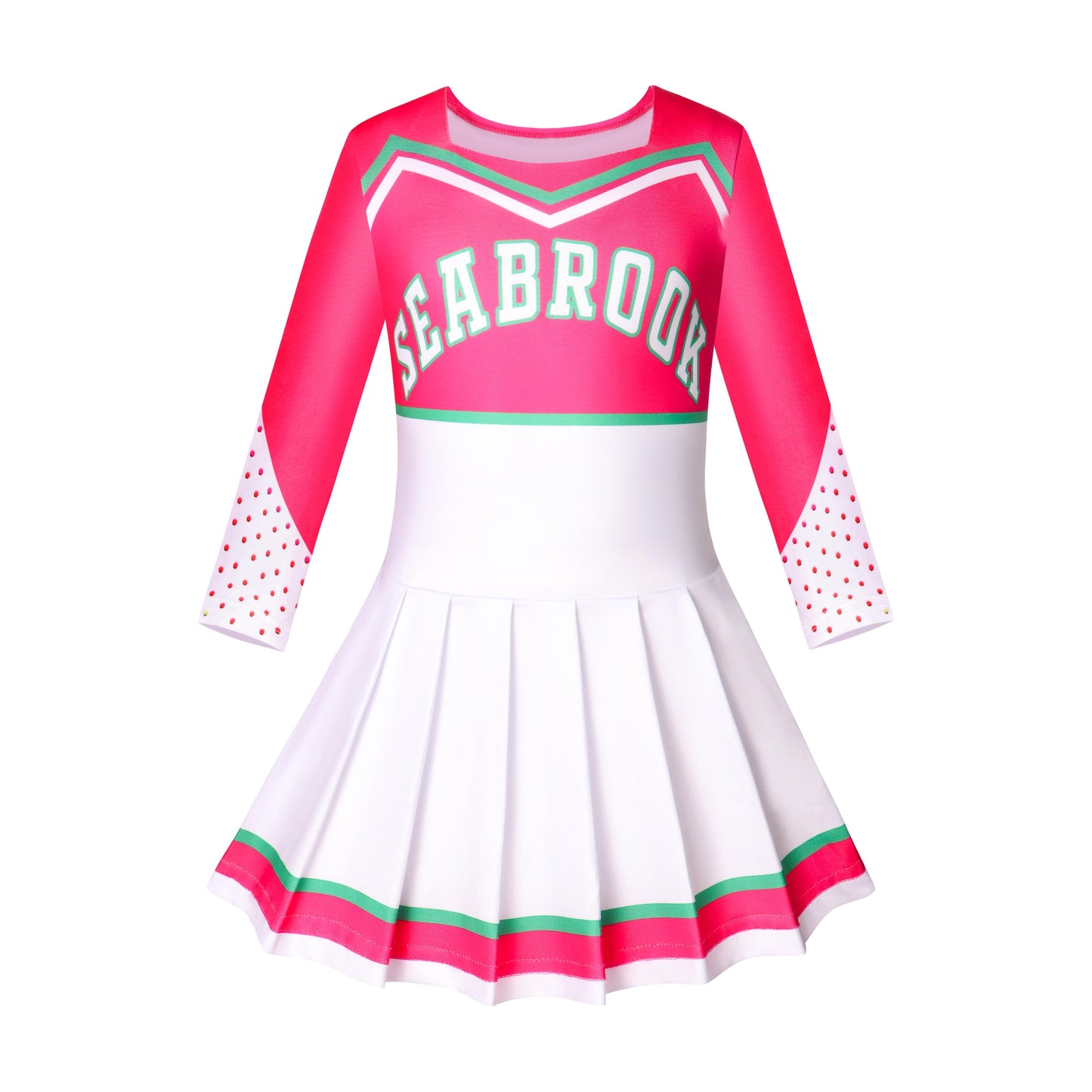 Cheerleader Costume for Girls Zombie Movie Fancy Dress Uniform Cosplay Halloween Party Dress Up with Accessaries 3-12 Years
