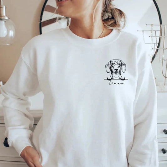 Custom Dog Name Hoodie, Personalized Dog Shirt, Dog Lovers, Dog Dad Crewneck, Dog Mama Jumper