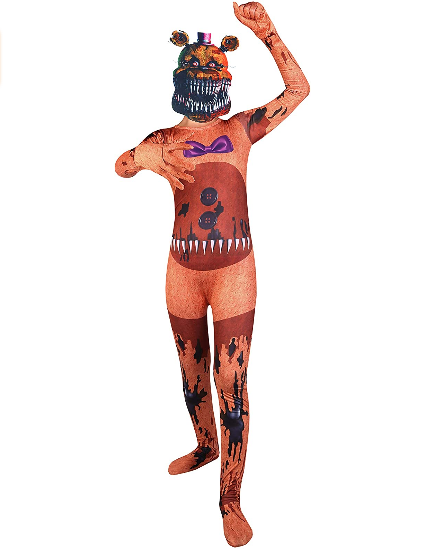 Costume Kids Halloween Cosplay Jumpsuit with Face Shield