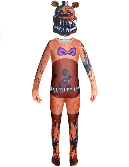 Costume Kids Halloween Cosplay Jumpsuit with Face Shield
