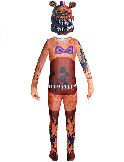Costume Kids Halloween Cosplay Jumpsuit with Face Shield