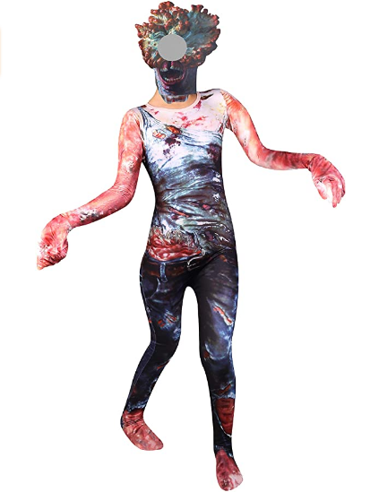 Scary Monster Costumes with Headgear for Halloween Cosplay Jumpsuit