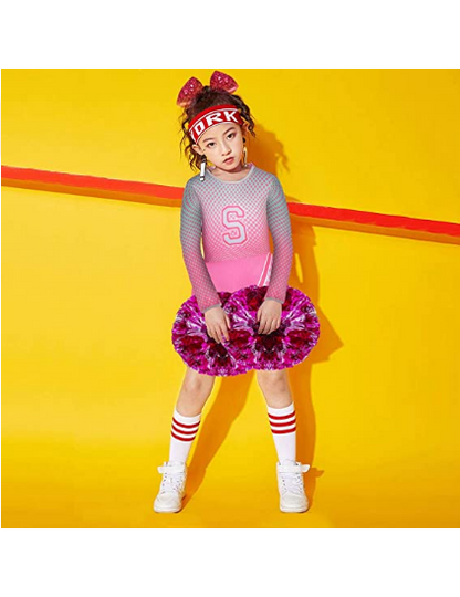 Zombies Costume Cheerleader Toddler Long Sleeve Rose Dress