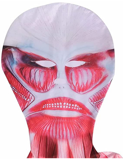 Boys Titan Costume Muscle Superhero Bodysuit Halloween Cosplay Hooded Jumpsuit