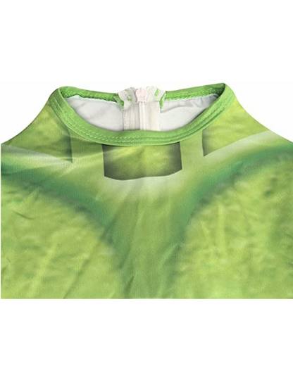 Halloween Monsters Mike Costumes Jumpsuit Green Bodysuit with Cape for Cosplay Party