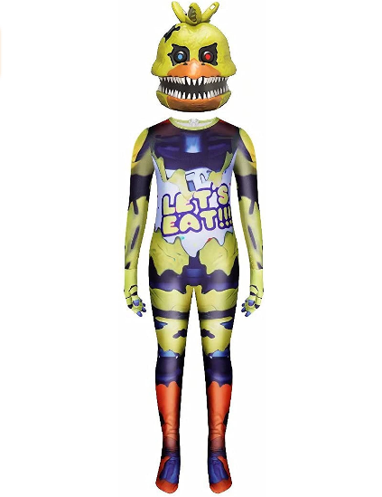 Scary Costume Boys Halloween Party Horror Jumpsuit for Kids Bodysuit with Mask