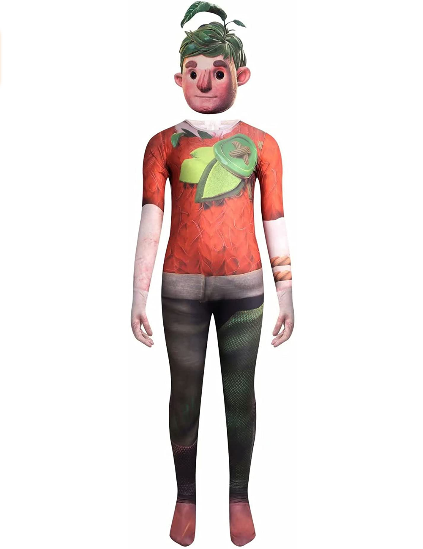 Kids Pretend Play Costume Cartoon Game Jumpsuit Halloween Cosplay Cody Superhero Bodysuit with Mask