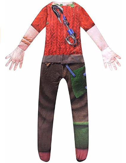 Kids Pretend Play Costume Cartoon Game Jumpsuit Halloween Cosplay Cody Superhero Bodysuit with Mask