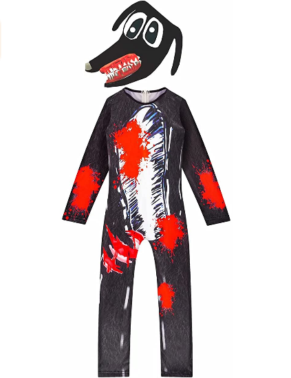 Cartoon Scary Dog Costume Kids Halloween Cosplay Jumpsuit