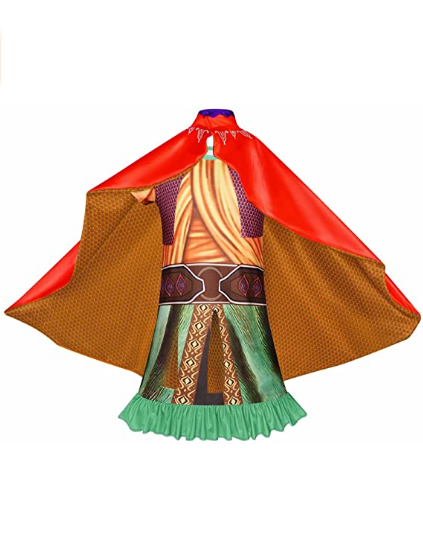 Girls Princess Costume Warrior Outfit for Halloween Party with Cape Hat