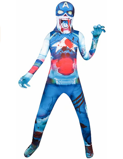 Superhero Scary Zombie Costume Cosplay Jumpsuit