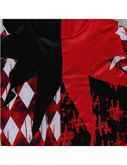 Killer Clown Costume Scary Halloween Jumpsuit With Mask