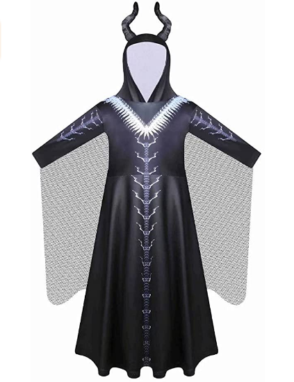 Vampire Witch Costume Cosplay Devil Horns Dress