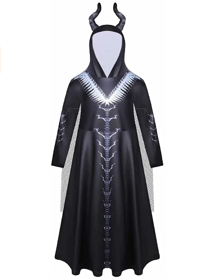 Vampire Witch Costume Cosplay Devil Horns Dress