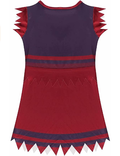 Skeleton Cheerleader Halloween Costume Toddler Red Dress