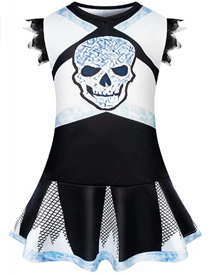 Cheerleader Costume Scary Skeleton Cheer Dress
