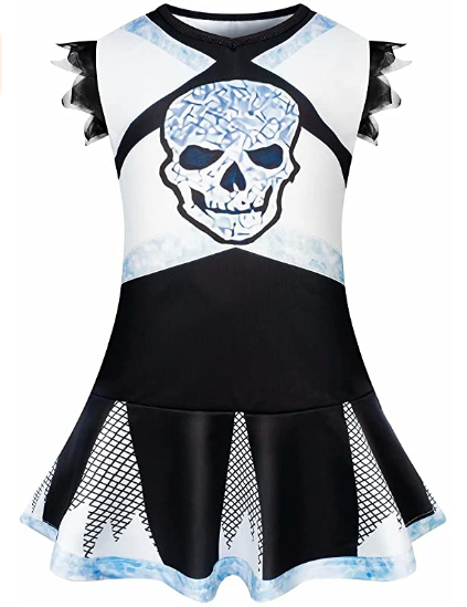 Cheerleader Costume Scary Skeleton Cheer Dress