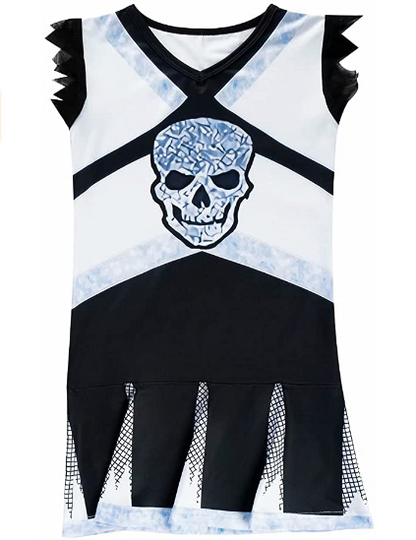 Cheerleader Costume Scary Skeleton Cheer Dress