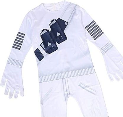 Boys DJ Costume for Kids Music Festival Halloween Party Cosplay Jumpsuit with Full Head Helmet DJ Mask 5-12 Years