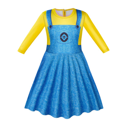 Minions Costume Classic Child Costume Halloween Cosplay Party for Kids play dress up for boys/girls with 4 - 12 Years