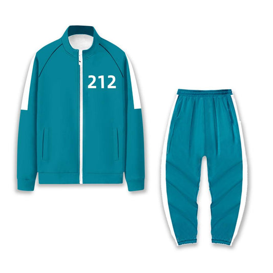 Squid Game Jacket Pants Round Six Men Women Costumes Cosplay Sports Zipper Cardigan Digital 456 Printing Pocket Sweatshirts Set