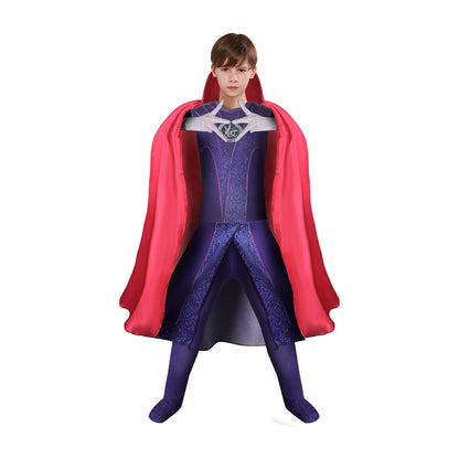 Strange Costume for Kids Dr Cosplay with Superhero Capes Full Jumpsuit Cloak Madness Outfits Halloween Party Boys