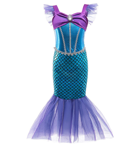 Princess Series The Little Mermaid Summer New Sling Costume Princess Dress Halloween Party Cosplay