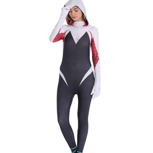 Peter Parker Gwen Superhero Costume Cosplay Suit Halloween Cosplay Suit Outfit Spandex for Kids And Adults