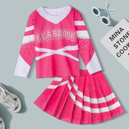 Cheerleader Costume for Girls with Accessories Halloween Cosplay Party Movie Dress up 4-12Y